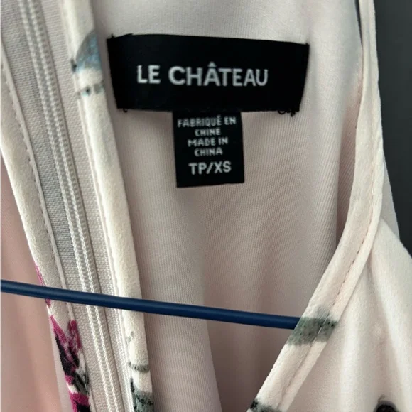 le chateau Cream Floral High-Low Skirt with Pink & Green Accents - Picture 3 of 5